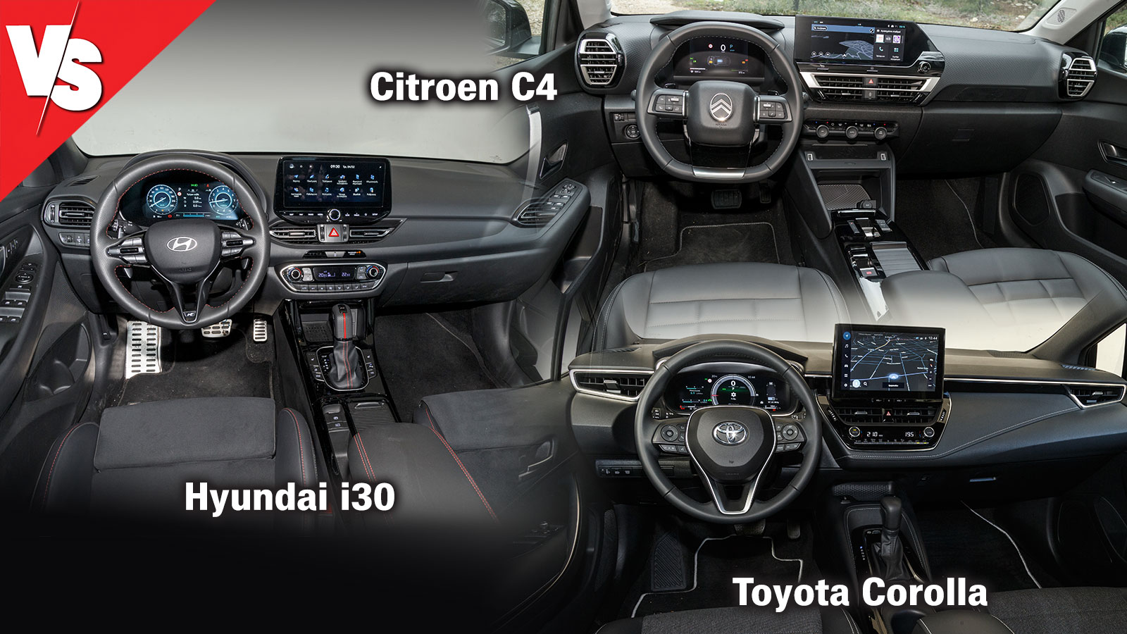 Ποιο μικρομεσαίο στα 140 άλογα; Citroen C4 Vs Hyundai i30 Vs Toyota Corolla Hybrid